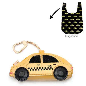 Taxicab 2 in 1 Bag Charm & Reusable Shopping Bag