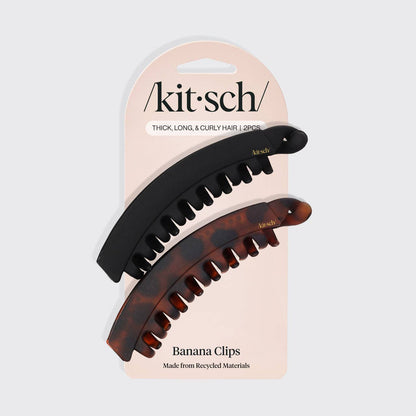 Banana Clip 2pc- Black & Tortise