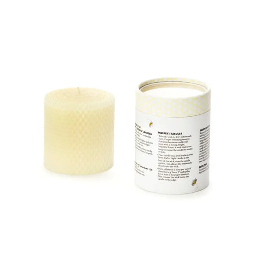 Pure Beeswax Pillar Candle – 3"