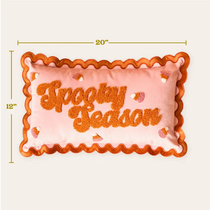 Spooky Season Scalloped Throw Pillow