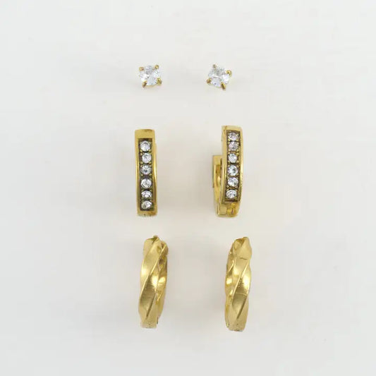 Pave Hoop Earring Trios