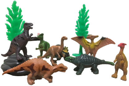 Dinosaur Figurines with T-Rex Head Topper