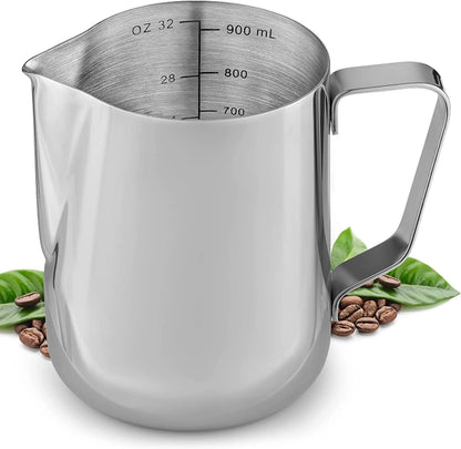 Stainless Steel Frothing Pitcher with Measurements