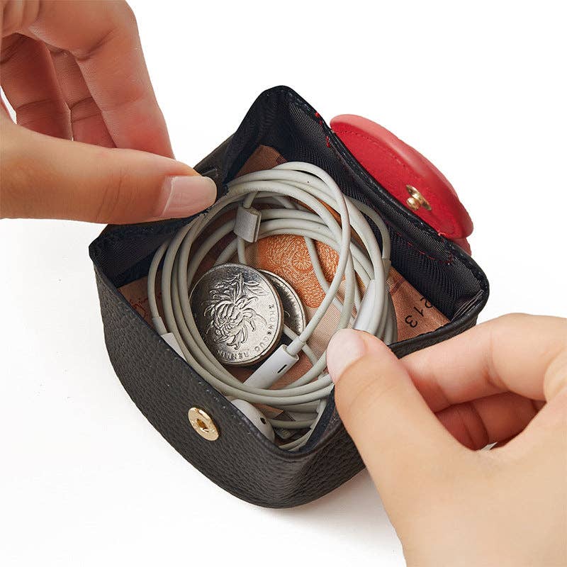 Top Grain Leather Heart Coin Purse