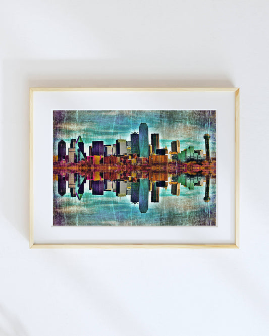 Lone Chimney Print - Dallas Skyline