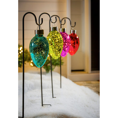 Solar Mercury Glass Christmas Light with Shepherd's Hook