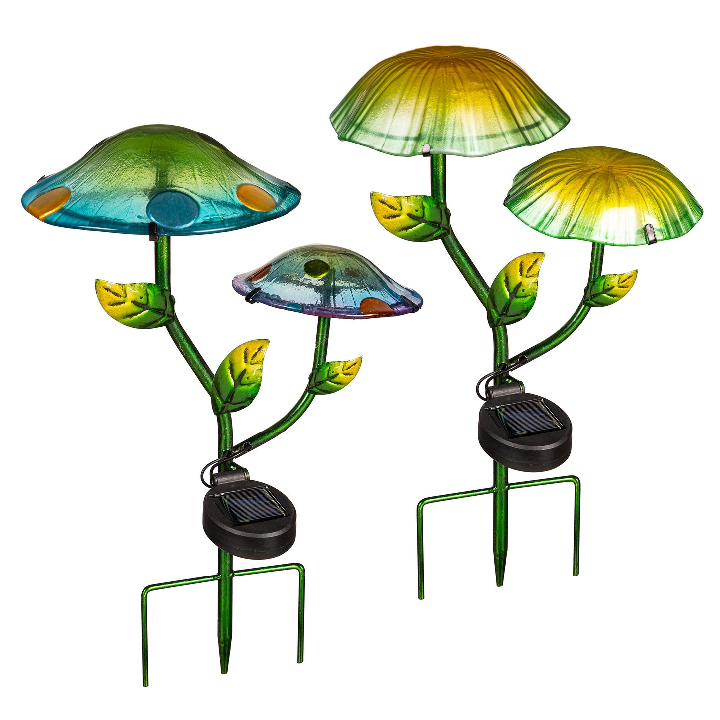 Glass Mushroom Solar Garden Stake