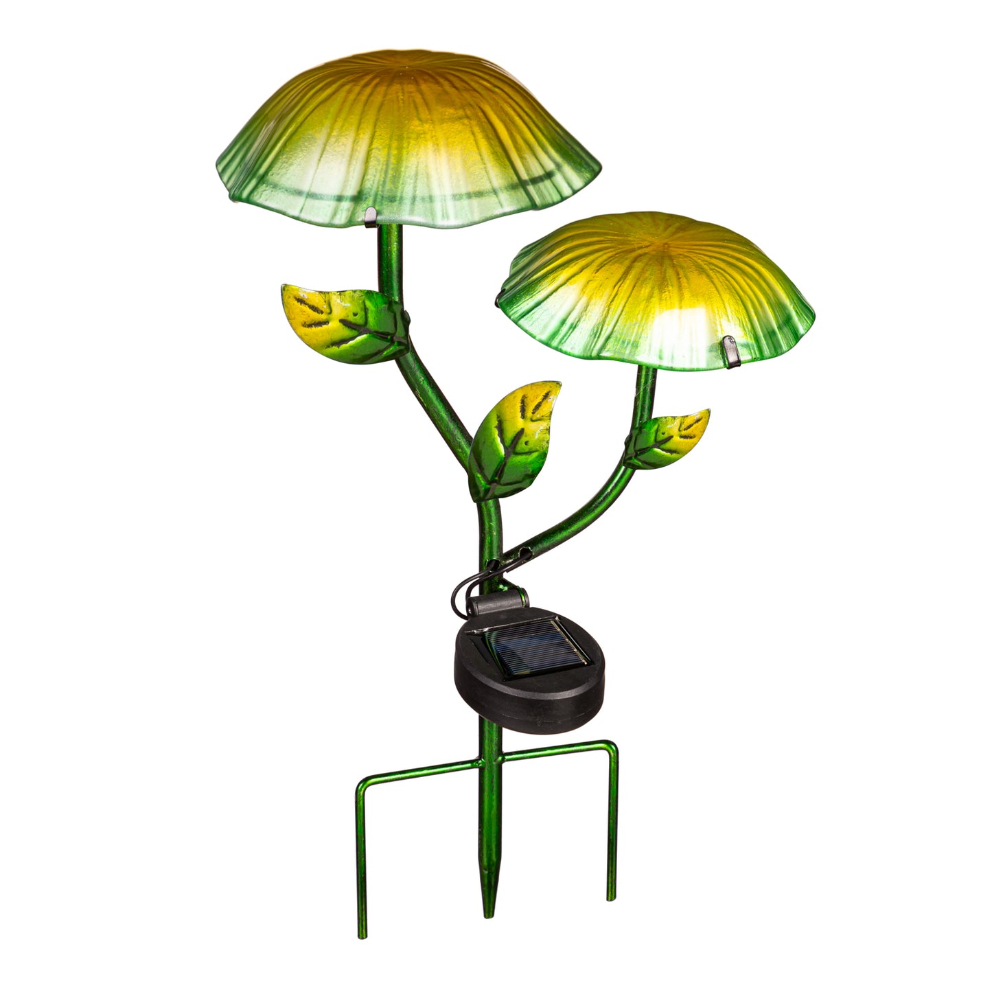 Glass Mushroom Solar Garden Stake