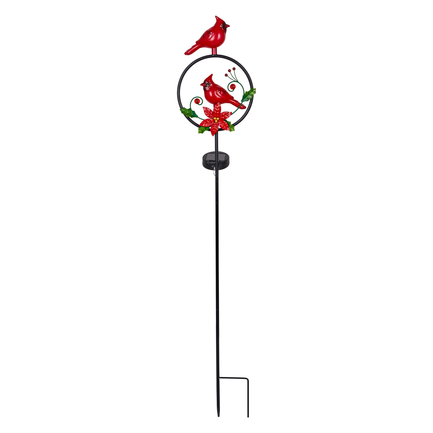 Festive Cardinal Solar Garden Stake