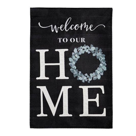 Welcome To Our Home Garden Burlap Flag