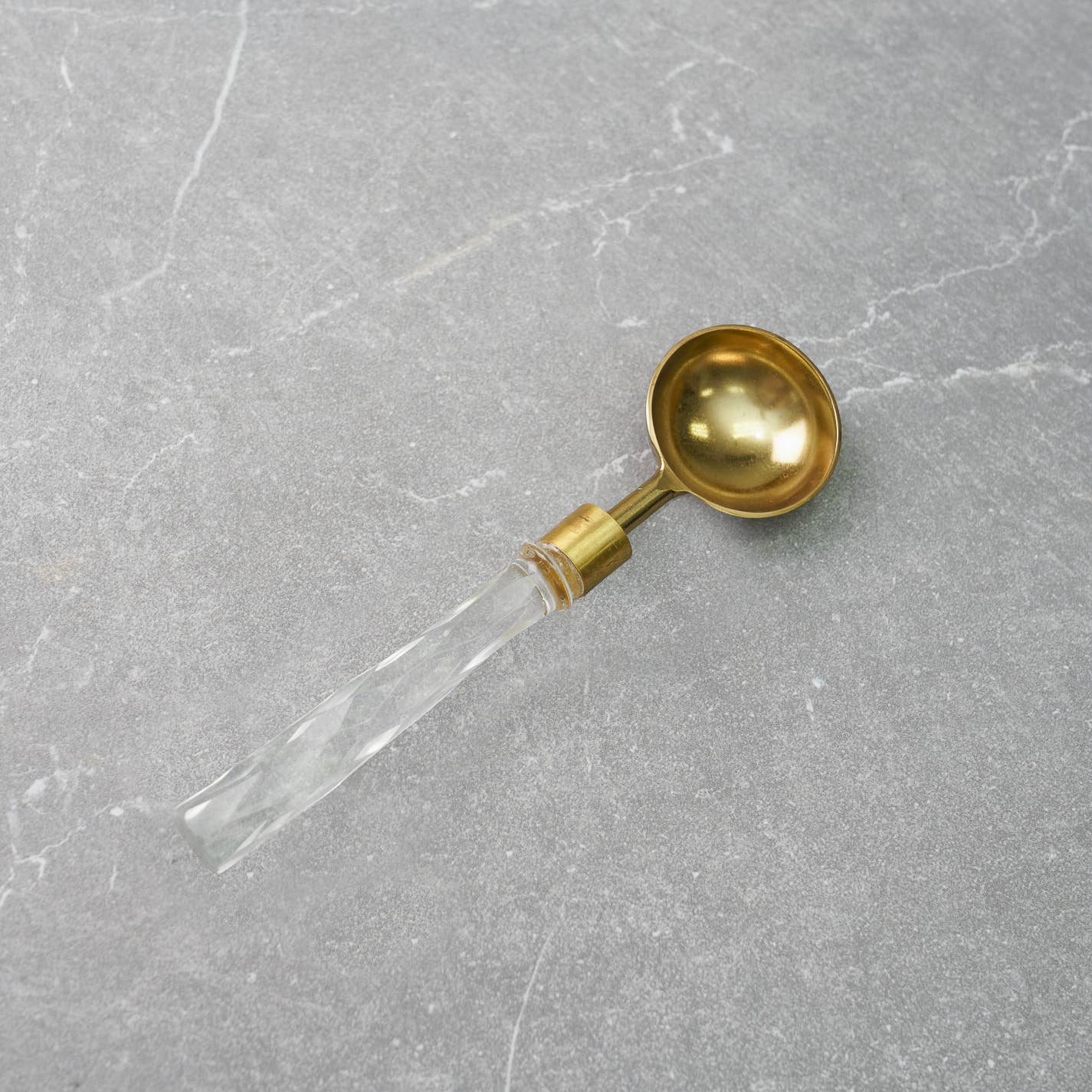 Gold Scoop with Glass Handle