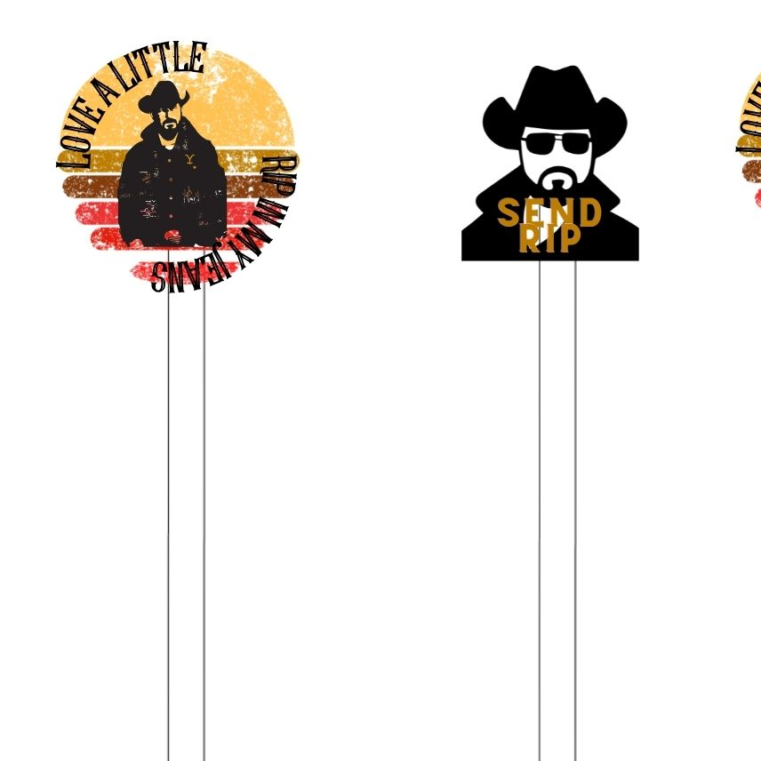 Cowboy Yellowstone Themed Swizzle Stir Stix Sticks - Set of 4