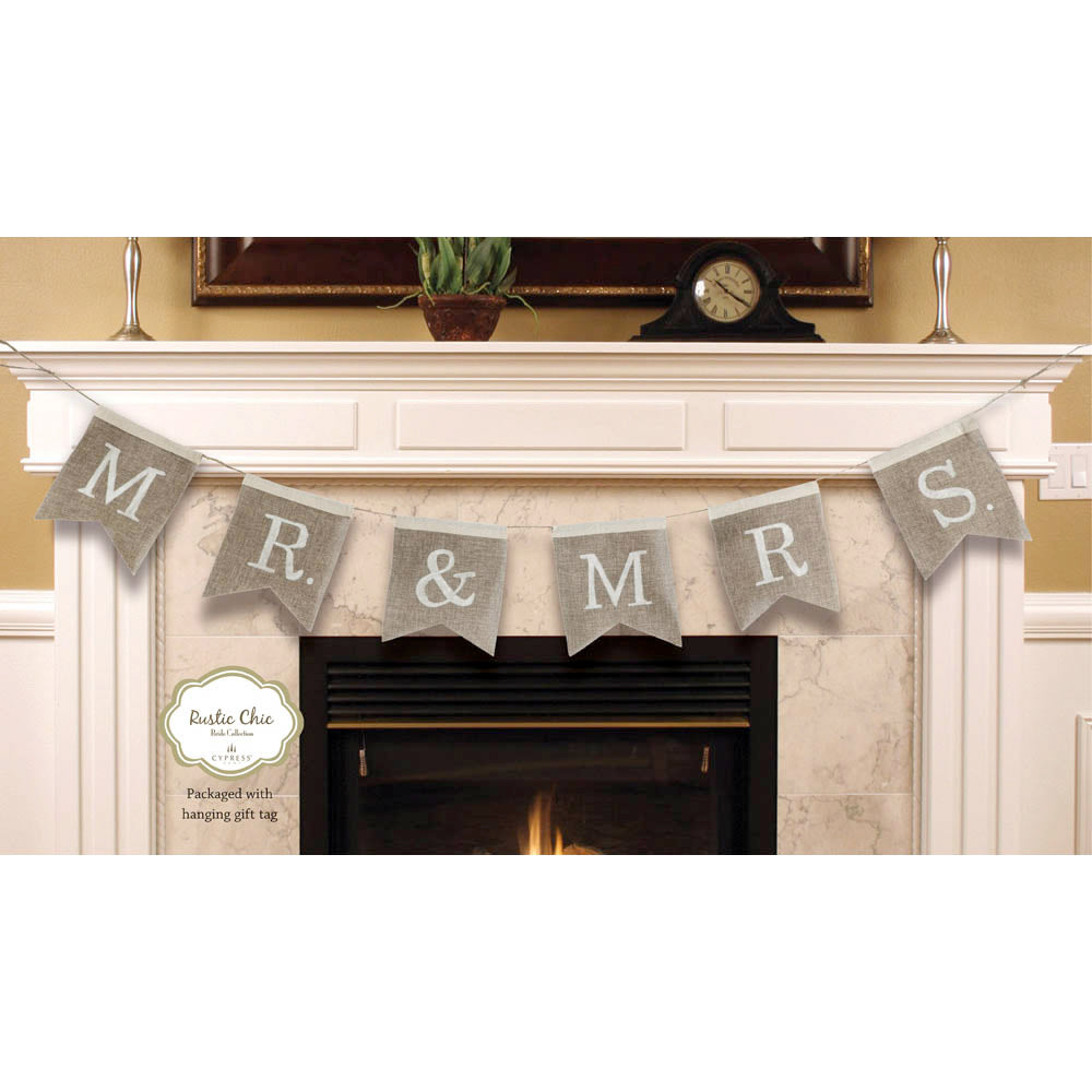 Mr & Mrs. Burlap Bunting Banner