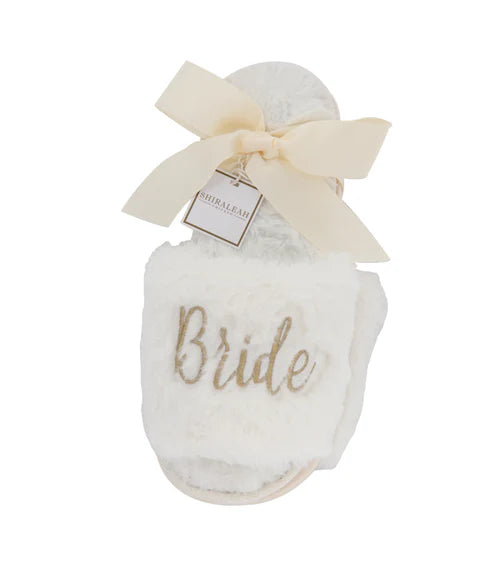 "Bride" Ivory Bridal Slippers