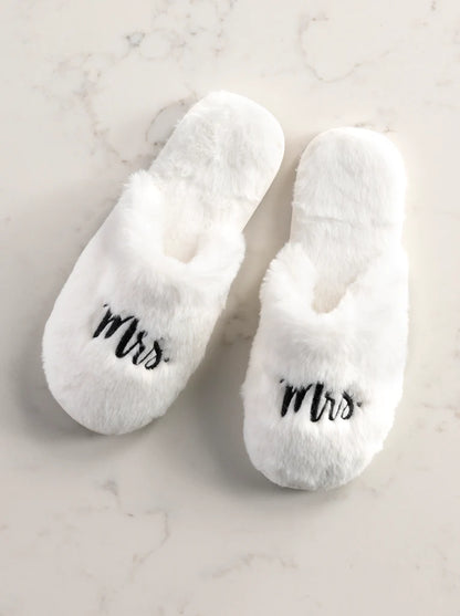 "Mrs" Ivory Bridal Slippers