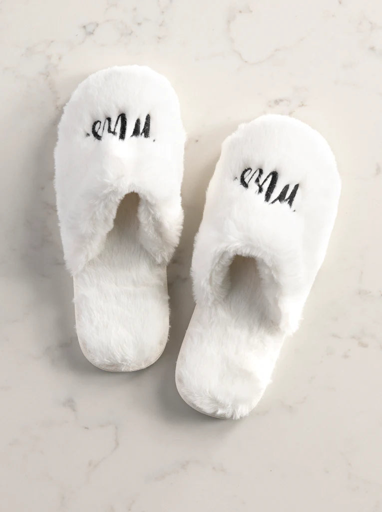 "Mrs" Ivory Bridal Slippers