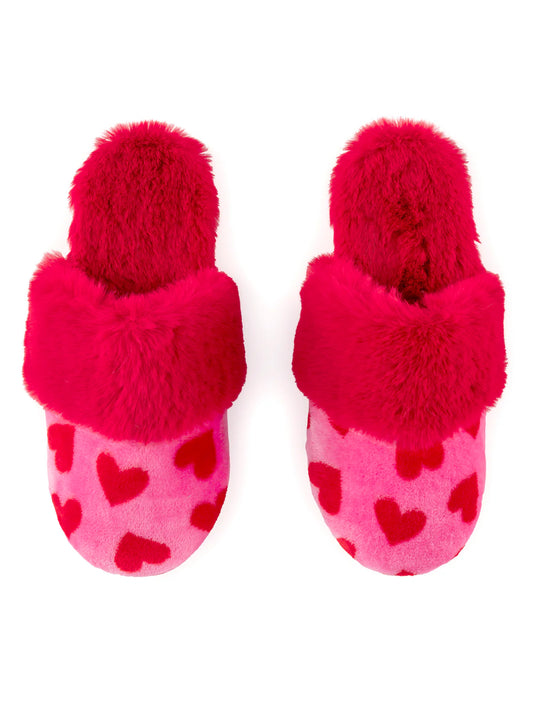 Shiraleah Felicity Hearts Slippers - Red