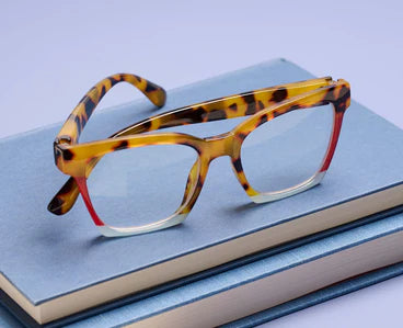 Birdie Tokyo Tortoise Colorblock Blue Light Reader Glasses by Peepers
