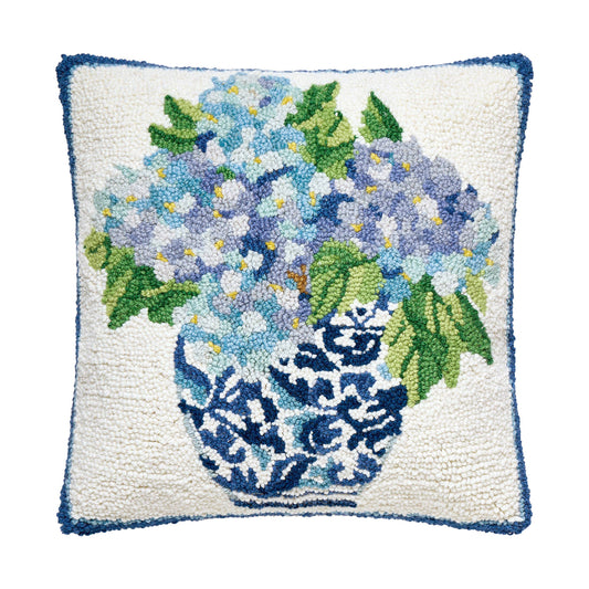 Rhapsody In Blue II Hooked Wool Pillow