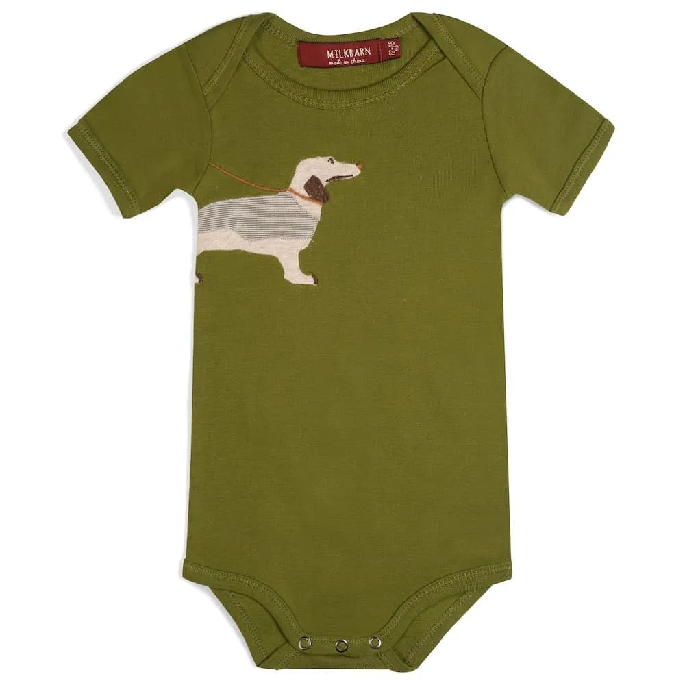 MilkBarn Green Dog Organic Cotton Onesie