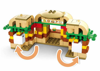 Food Court Hamburger House Building Brick Kit