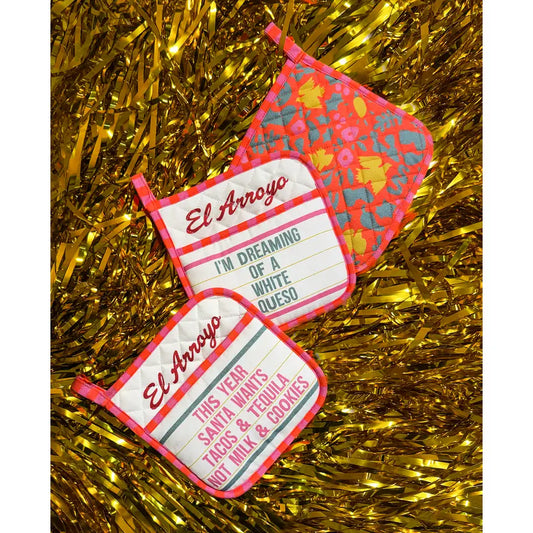 Marquee Pot Holders - White Queso