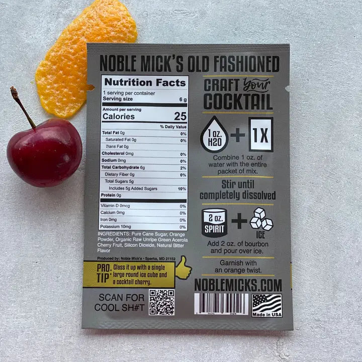 Noble Mick's Single Serve Craft Cocktail Mix - Old Fashioned