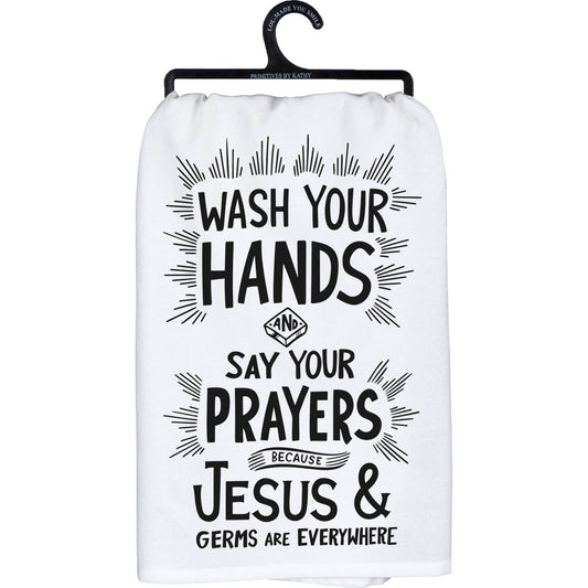 Jesus & Germs Are Everywhere Kitchen Towel