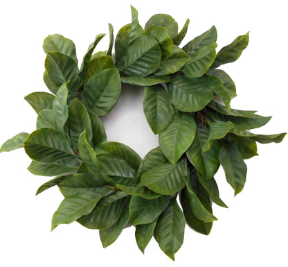 22" Green Magnolia Leaf Wreath