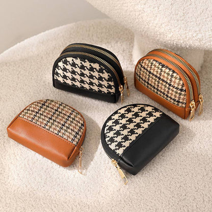 Fabric Coin Purse with Double Zipper