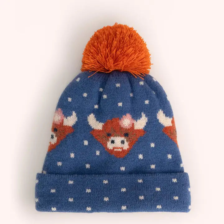 Highland Cow Knitted Beanie