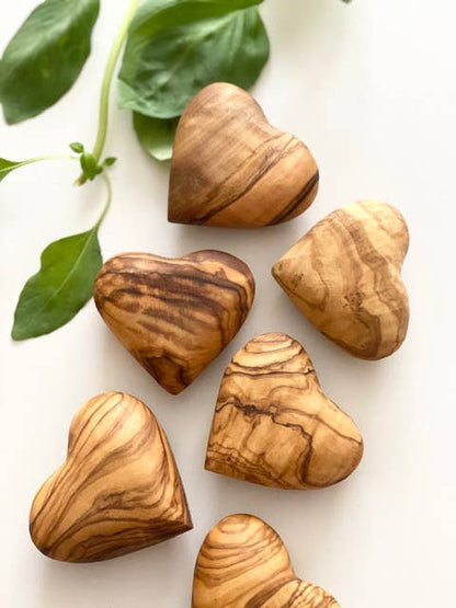 Olive Wood Mini Hearts