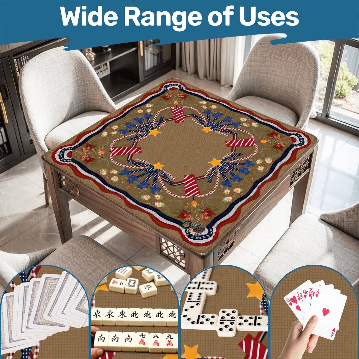 USA Patriotic Mahjong Mat
