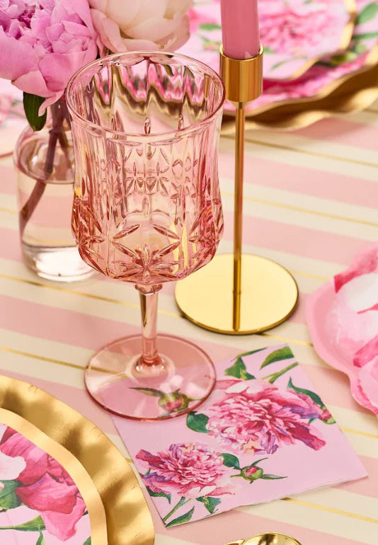 Traditional Classic Blush Pink Tumblers, Wine and Cocktail Glasses & Pitcher