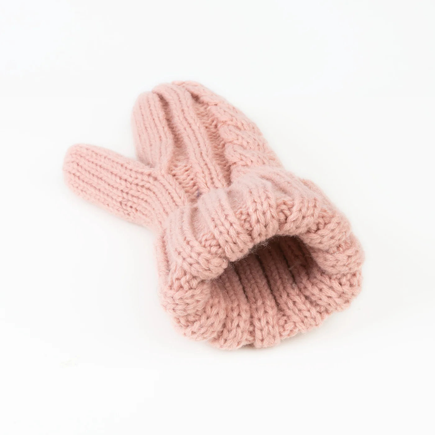 Winter Sierra Cable Knit Mittens - Latte & Rose