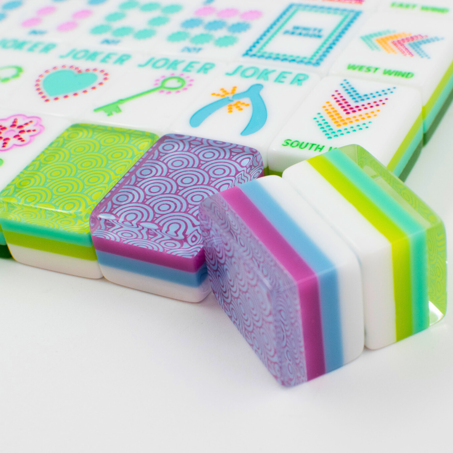 Crystal Confetti Purple - Mahjong Tile Set with a Sprinkle of Color