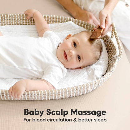 Baby Hair Brush and Comb Set: Dark Wood Walnut