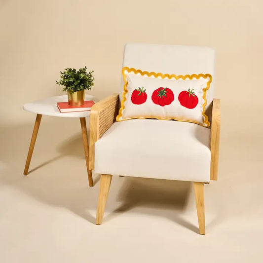 Scalloped Rectangle Throw Pillow–Tomatoes