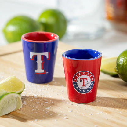 Texas Rangers 4-Piece Ceramic Shot Glass Set