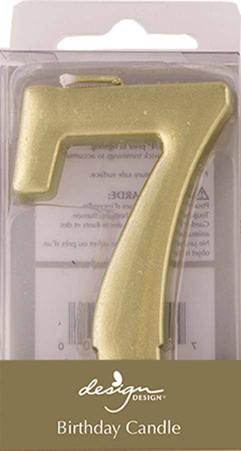 Gold Metallic Numeric Candle-7