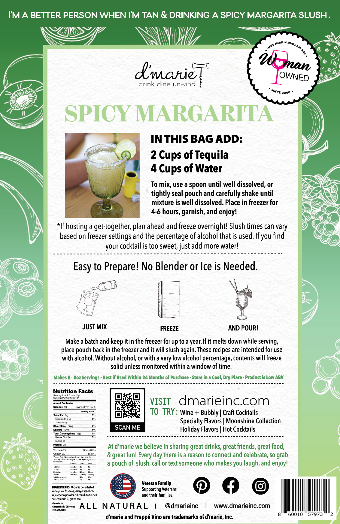 Spicy Margarita - Ready-To-Freeze Cocktail Mix
