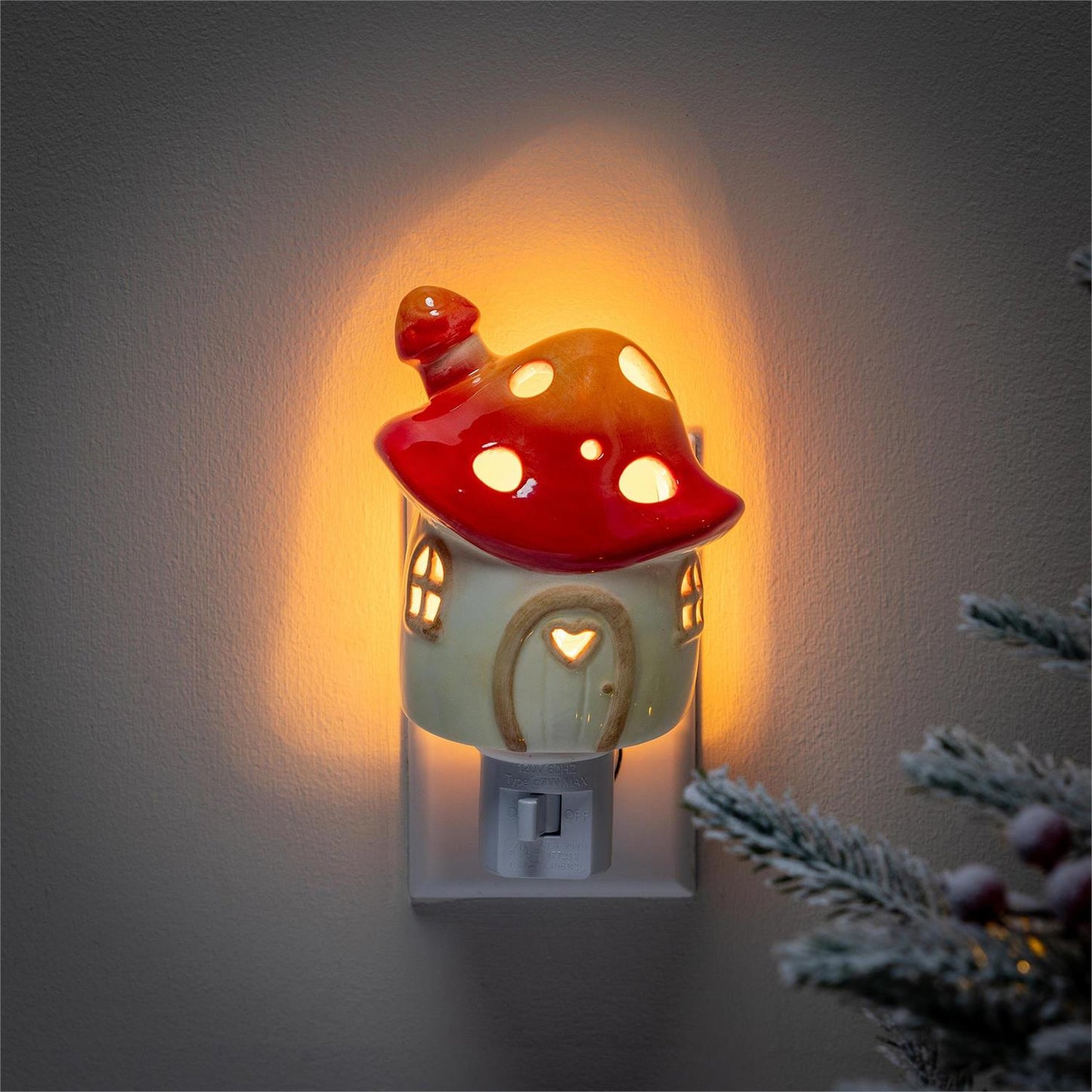 Mushroom Nightlight Ceramic House