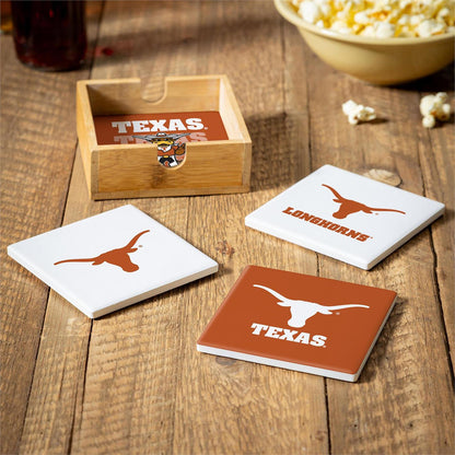 University of Texas Ceramic Coasters Set
