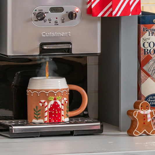 Gingerbread Sculpted Ceramic Cup