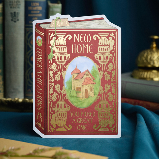New Home Book Cover Diecut Card