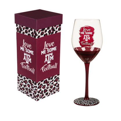 Texas A&M College Football Wine Glass Gift Box Set