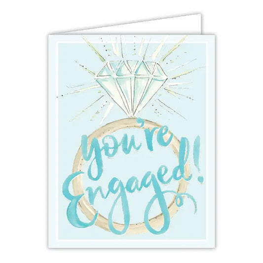 RosanneBeck Collections Handpainted Engagement Card - You're Engaged Engagement Ring Greeting Card