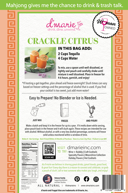 Crackle Citrus Mahjong Cocktail - Ready-To-Freeze Cocktail