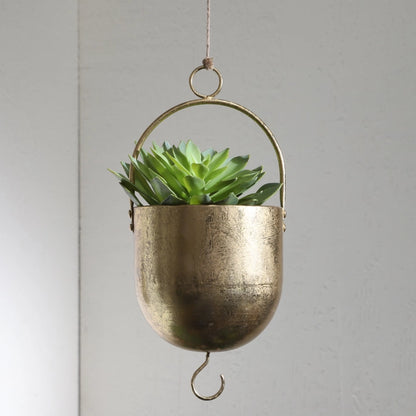 Gold Metal Hanging Planter