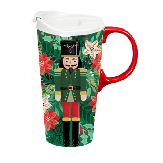 Ceramic Nutcracker Perfect Travel Cup and Puzzle Giftset - 17oz